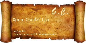 Opra Cecília névjegykártya